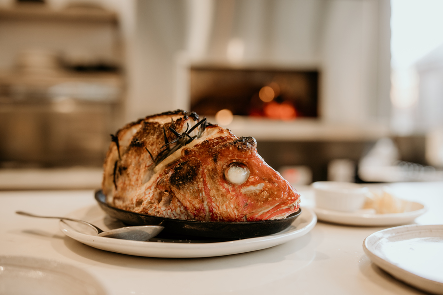 A prepared fish from our classic bistro & oyster bar in Chattanooga